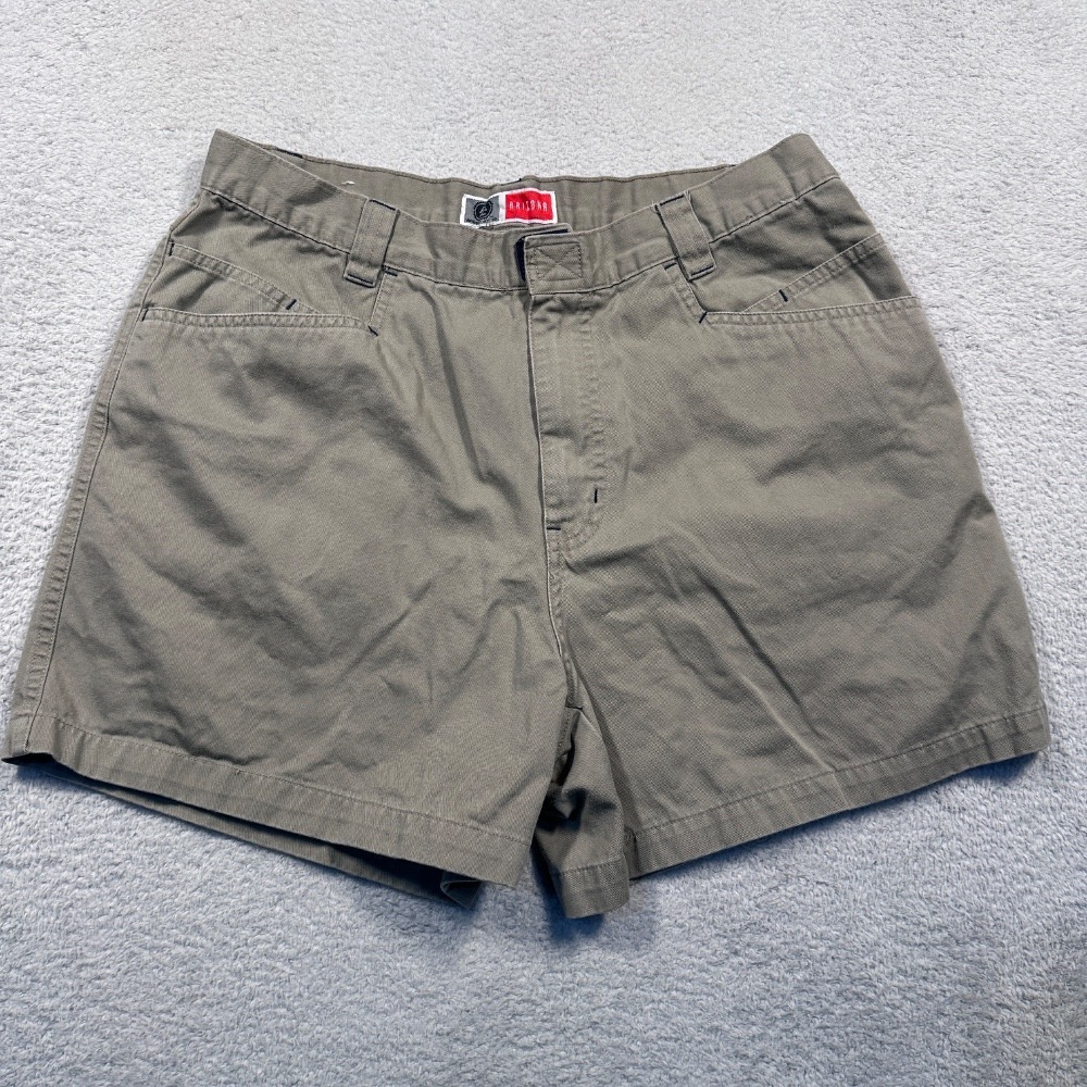Arizona Jean Co Shorts Womens 13 Green Khaki Cotton Twill High Rise Vintage‎ 90s